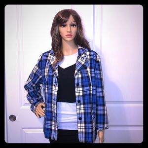 🛍💙CLUELESS-inspired vintage NICOLA Blue Plaid Blazer